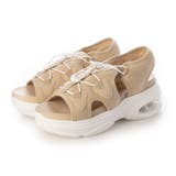 ベージュ・ホワイトソール | Realta(レアルタ)クッショニングソール厚底エアー底スポーツサンダル | Mafmof