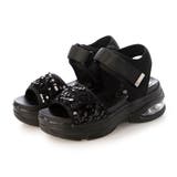 ブラック | Realta6 5cmエアー入りクッショニングソールスパンコールスポーツサンダル | Mafmof