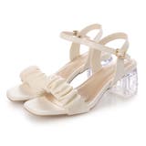 アイボリー | Realta(レアルタ)5.5cmパールクリアヒールギャザーサンダル | Mafmof