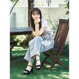 Mafmof(マフモフ)11cmチャンキーヒールシフォンギャザー厚底サンダル | Mafmof | 詳細画像5