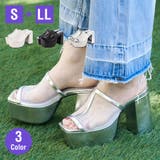 Mafmof(マフモフ)11cmチャンキーヒールチュールカバー厚底サンダル | Mafmof | 詳細画像1