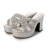 シルバー・ラメ | Realta(レアルタ)9.5cmヒールパール×ラメサンダル | Mafmof