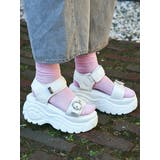 Mafmof9cm厚底ボリュームソールパールバックルベルクロサンダル | Mafmof | 詳細画像6