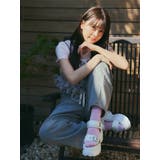 Mafmof9cm厚底ボリュームソールパールバックルベルクロサンダル | Mafmof | 詳細画像4