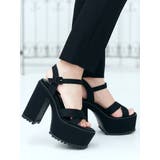 Mafmof(マフモフ)13cmヒール厚底ユニットソールクロスベルトサンダル | Mafmof | 詳細画像3 