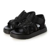ブラック | Realta(レアルタ)4cm厚底フットベッドソールスポーツサンダル | Mafmof