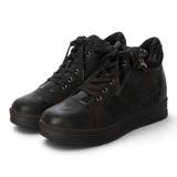 ブラック | Realta(レアルタ)5.5cmキラキラビジューインヒールスニーカー | Mafmof