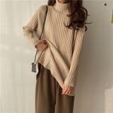 優しい質感タートルネックで暖か美シルエットリブニット シンプル韓国ファッション | maison de LATIR | 詳細画像6