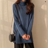 優しい質感タートルネックで暖か美シルエットリブニット シンプル韓国ファッション | maison de LATIR | 詳細画像14