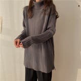 優しい質感タートルネックで暖か美シルエットリブニット シンプル韓国ファッション | maison de LATIR | 詳細画像10