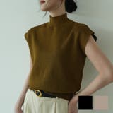 シンプルなデザインが上品なフレンチスリーブハイネックニットトップス モックネック | maison de LATIR | 詳細画像1 