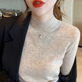 もっちり肌触り着回し力抜群なボトルネックニットトップス 冬 無地 | maison de LATIR | 詳細画像5 