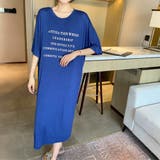 ブルー | ロングtシャツ レディース 半袖 | maison de LATIR