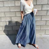 デニムブルー | パンツワイドパンツ ガウチョパンツ ハイウエスト | maison de LATIR
