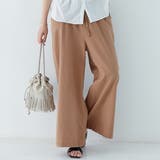 ブラウン | リネン風 ワイドパンツ レディース | maison de LATIR