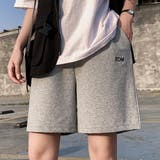 グレー | コットンハーフパンツ ウエストゴム イージーパンツ | maison de LATIR