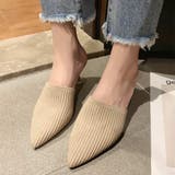 ベージュ | ポインテッドトゥミュール ヒール スリッポンサンダル | maison de LATIR