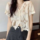 クリーム | レースカーディガン ショート レース | maison de LATIR