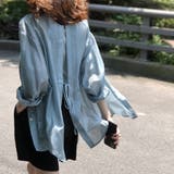 ブルー | 透け感が可愛いバックレスシアーシャツ 背中開き フロントボタン | maison de LATIR