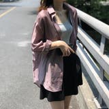 ピンク | 透け感が可愛いバックレスシアーシャツ 背中開き フロントボタン | maison de LATIR