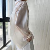 シャンパン | オーバーサイズがかわいいシアーシャツ 肩落ち キュート | maison de LATIR