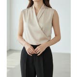 一枚で上品ノースリーブシャーリングの立体感、夏服ブラウス | maison de LATIR | 詳細画像10