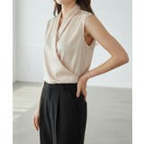 一枚で上品ノースリーブシャーリングの立体感、夏服ブラウス | maison de LATIR | 詳細画像11