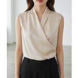 一枚で上品ノースリーブシャーリングの立体感、夏服ブラウス | maison de LATIR | 詳細画像14