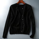 ブラック | 綺麗めニットカーディガン トップス 長袖 | maison de LATIR