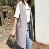 グレー | 今季注目！即戦力ロングジレ ロング丈 ベスト | maison de LATIR