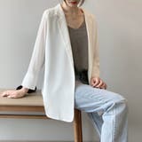 ホワイト | シルエットが綺麗なロングテーラードジャケット ジャケット 薄手 | maison de LATIR