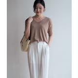 プチハイネックで大人サマーニット 5分袖 シンプル | maison de LATIR | 詳細画像31 