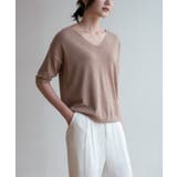 プチハイネックで大人サマーニット 5分袖 シンプル | maison de LATIR | 詳細画像33 