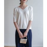 プチハイネックで大人サマーニット 5分袖 シンプル | maison de LATIR | 詳細画像44 