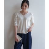 プチハイネックで大人サマーニット 5分袖 シンプル | maison de LATIR | 詳細画像49 