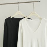 袖口の花柄レースがコーデのアクセントになるVネックニット ニットプルオーバー リ… | maison de LATIR | 詳細画像6 