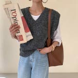 Vネックゆるシルエットのニットベスト | maison de LATIR | 詳細画像1