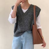 Vネックゆるシルエットのニットベスト | maison de LATIR | 詳細画像6
