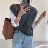 Vネックゆるシルエットのニットベスト | maison de LATIR | 詳細画像9