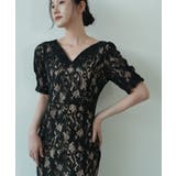マーメイド型が上品な総レースハイウエストワンピース レース Vネック | maison de LATIR | 詳細画像15 