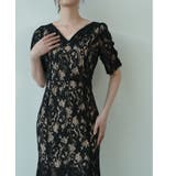 マーメイド型が上品な総レースハイウエストワンピース レース Vネック | maison de LATIR | 詳細画像29 