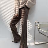 チャコール | 大人カジュアルなニットワイドパンツ 冬 モップパンツ | maison de LATIR