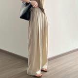 エクリュ | ゆったりシルエットでこなれ感たっぷりのドレープワイドパンツ 秋 涼しい | maison de LATIR