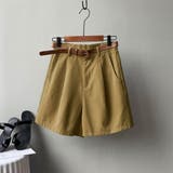 ベージュ | タックがポイントのハイウエストハーフパンツ 夏 夏 | maison de LATIR
