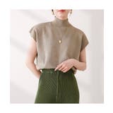 シンプルなデザインが上品なフレンチスリーブハイネックニットトップス モックネック | maison de LATIR | 詳細画像13 