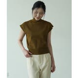 シンプルなデザインが上品なフレンチスリーブハイネックニットトップス モックネック | maison de LATIR | 詳細画像22 