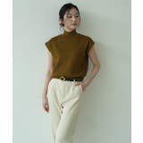 シンプルなデザインが上品なフレンチスリーブハイネックニットトップス モックネック | maison de LATIR | 詳細画像23 