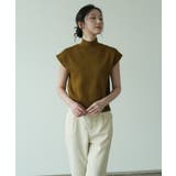シンプルなデザインが上品なフレンチスリーブハイネックニットトップス モックネック | maison de LATIR | 詳細画像25 