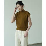 シンプルなデザインが上品なフレンチスリーブハイネックニットトップス モックネック | maison de LATIR | 詳細画像26 