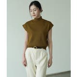 シンプルなデザインが上品なフレンチスリーブハイネックニットトップス モックネック | maison de LATIR | 詳細画像30 